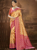 Sangam Prints Multi Color Dharmavaram Woven Work Traditional Saree - Distacart