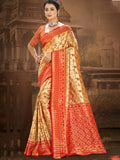 Sangam Prints Multi Color Dharmavaram Woven Work Traditional Saree - Distacart