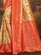 Sangam Prints Multi Color Dharmavaram Woven Work Traditional Saree - Distacart