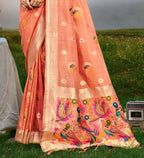 Sangam Prints Gajri Havy Assam Silk Saree With Meena Woven Work Traditional Saree - Distacart