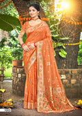 Prazu Fashion Orange Assam Silk Weaving Wedding Wear Saree - Distacart