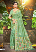 Prazu Fashion Sea Green Assam Silk Weaving Wedding Wear Saree - Distacart