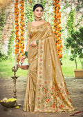 Sangam Prints Chiku Havy Assam Silk Saree With Meena Woven Work Traditional Saree - Distacart