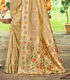Sangam Prints Chiku Havy Assam Silk Saree With Meena Woven Work Traditional Saree - Distacart
