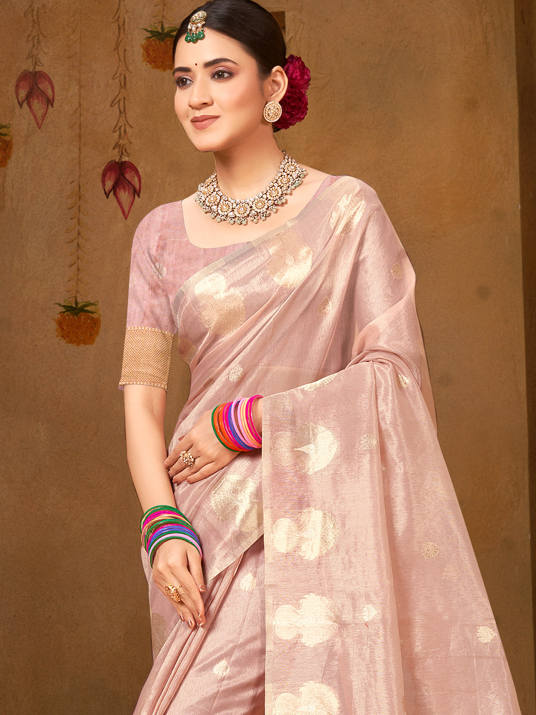 Sangam Prints Purple Munga Kota Woven Work Traditional Saree - Distacart