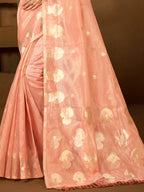 Sangam Prints Peach Munga Kota Woven Work Traditional Saree - Distacart