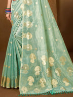 Sangam Prints Sea Green Munga Kota Woven Work Traditional Saree - Distacart