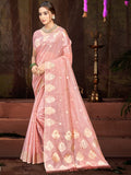 Sangam Prints Pink Munga Kota Woven Work Traditional Saree - Distacart