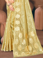 Sangam Prints Golden Munga Kota Woven Work Traditional Saree - Distacart