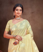 Sangam Prints Golden Munga Kota Woven Work Traditional Saree - Distacart