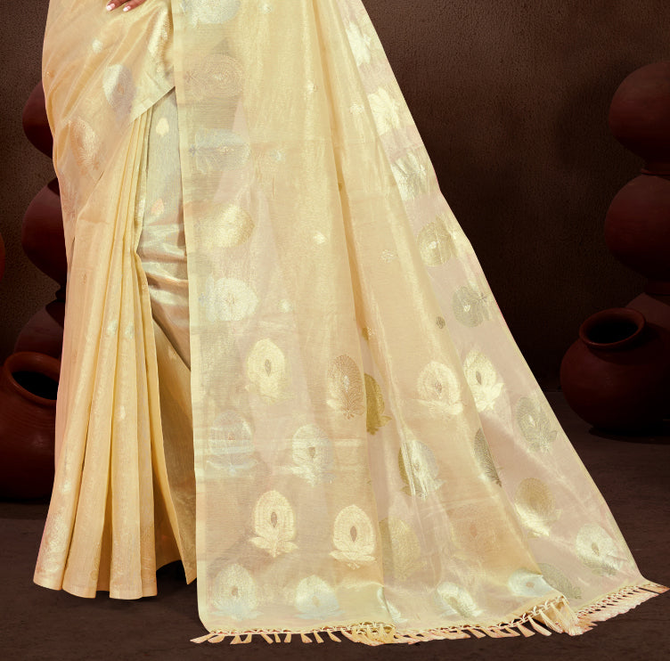 Sangam Prints Golden Munga Kota Woven Work Traditional Saree - Distacart