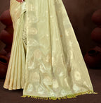 Sangam Prints Olive Green Munga Kota Woven Work Traditional Saree - Distacart