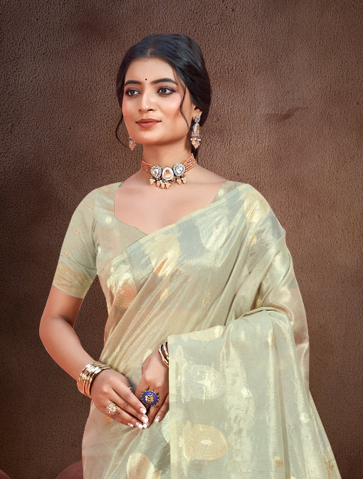 Sangam Prints Grey Munga Kota Woven Work Traditional Saree - Distacart