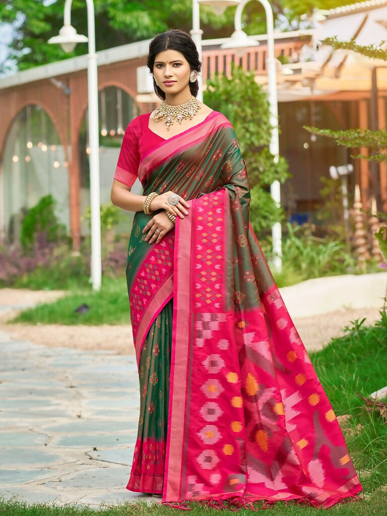Shree Shyam Fashion Mehendi Soft Silk Saree - Distacart