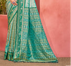 Sangam Prints Teal  Kanjivaram Silk Woven Work Traditional Saree - Distacart