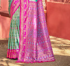 Sangam Prints Sea Green Kanjivaram Silk Woven Work Traditional Saree - Distacart