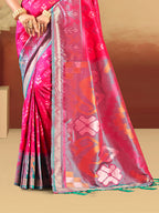 Sangam Prints Pink Silk Woven Work Traditional Saree - Distacart