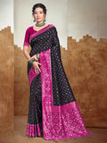 Sangam Prints Black  Silk Woven Work Traditional Saree - Distacart