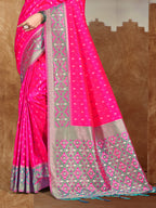 Sangam Prints Pink Silk Woven Work Traditional Saree - Distacart
