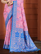 Sangam Prints Pink Cotton Silk With Meena Woven Work Traditional Saree - Distacart