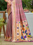 Sangam Prints Purple Silk Woven Work Traditional Saree - Distacart