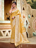 Sangam Prints Mustard Assam Silk Woven Work Traditional Saree