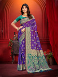 Sangam Prints Purple Silk Woven Work Traditional Saree