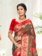 Sangam Prints Light Brown Silk Woven Work Traditional Saree
