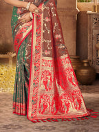 Sangam Prints Brown  Silk Woven Work Traditional Saree