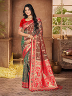 Sangam Prints Brown  Silk Woven Work Traditional Saree