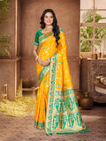 Sangam Prints Yellow Silk Woven Work Traditional Saree - Distacart