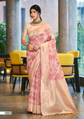Prazu Fashion Pastel Pink Cotton Silk Weaving Wedding Wear Saree - Distacart