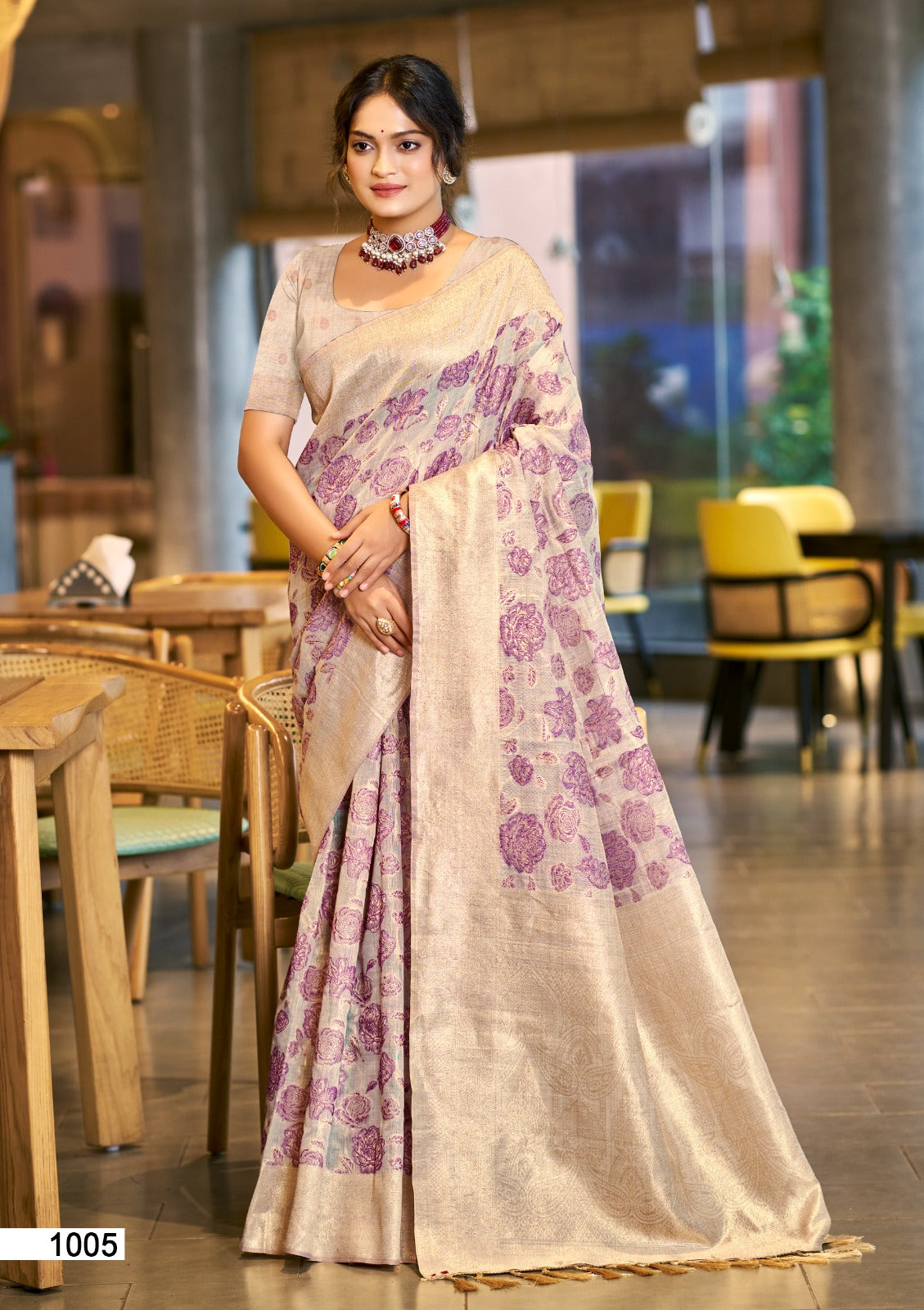 Prazu Fashion Purple Cotton Silk Weaving Wedding Wear Saree - Distacart