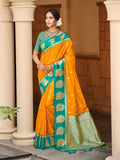 Sangam Prints Yellow Silk Woven Work Traditional Saree - Distacart
