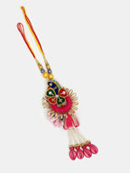 NVR Women & Men Set of 2 Multicolor Thread Work & Beaded Bhaiya Bhabhi Rakhi With Roli Chawal & Chocolate - Distacart