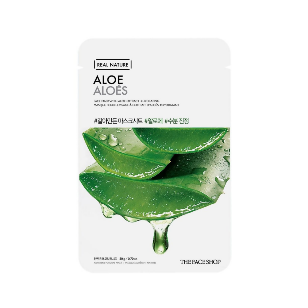 The Face Shop Real Nature Aloe Face Mask - Distacart