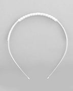 VOJ Silver Plated Pearl Studded Double Layer Hairband