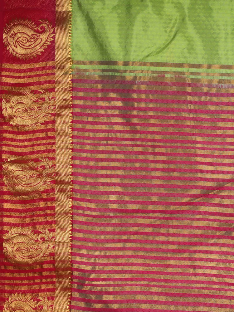 Kalamandir Woven Design Light Green Pashmina Saree