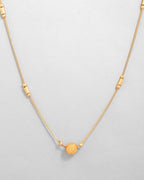VOJ Gold-Polished Designer Piped Chain WithBig Gold Bead.