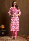 Prazu Fashion Light Pink Printed Cotton Blend Kurta Pant Set - Distacart
