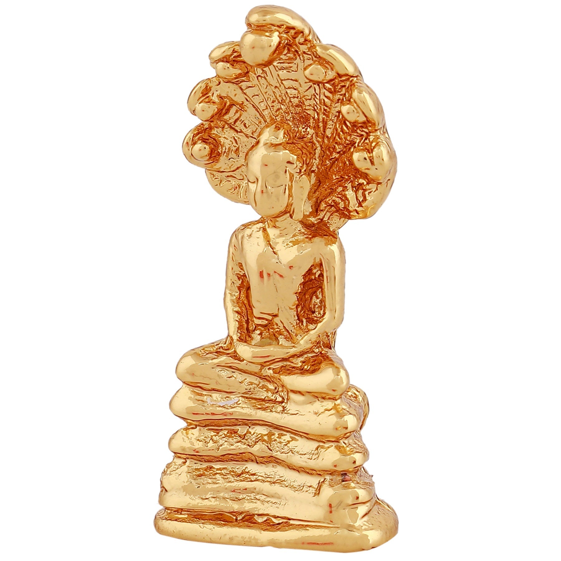 Estele Gold-Polished Medidative Lord Gautam Buddha Sitting under snake Hood Idol for Pooja/Car decor - Distacart