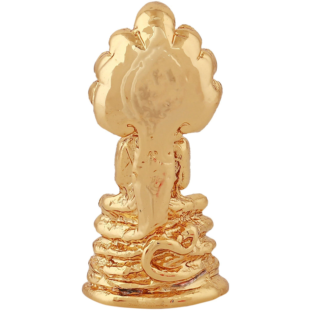 Estele Gold-Polished Medidative Lord Gautam Buddha Sitting under snake Hood Idol for Pooja/Car decor - Distacart