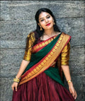 DEIANA'S Beautiful KanJivaram Silk Jari Lahengha Choli - Wine