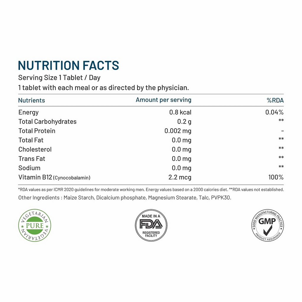 Bliss Welness Vitamin B12 Tablets - Distacart