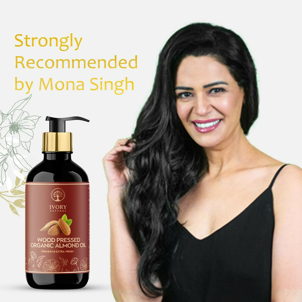 Ivory Natural Wood Pressed Organic Almond Oil , Premium Extra Virgin Oil - For Radiant Skin, Hair Wellness - Distacart