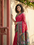 Shree Shyam Fashion Red Pochampally Silk Saree - Distacart