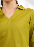 Joban Fashion Green Cotton, Linen Embroidered Readymade Cord Set - Distacart