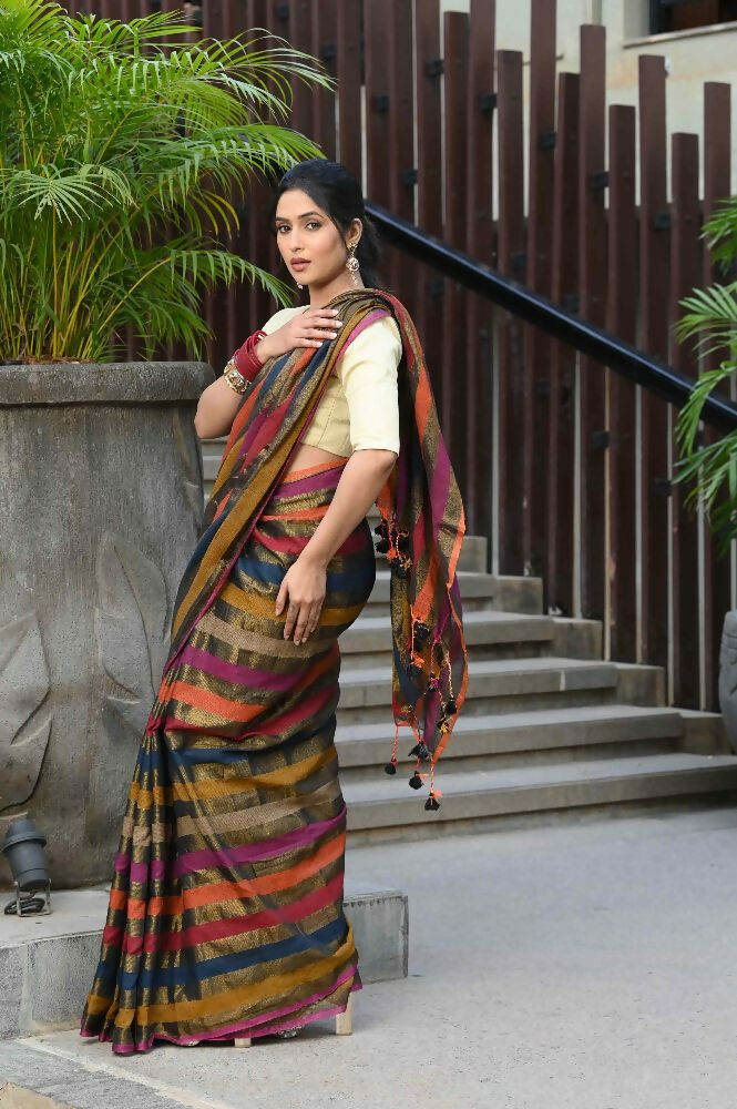 Beatitude Multicolor Tissue Silk Saree