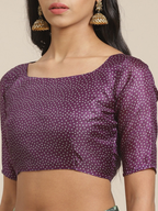 Saree Mall Green & Purple Ethnic Motifs Print Bhagalpuri Saree - Distacart