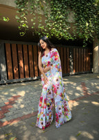Vamsee Floral Multi Color Vichitra Silk Saree